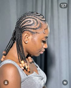 African Cornrows, Uni Hairstyles, Beaded Braids, Cornrows With Beads, Braids Cornrows, Protective Style, Cornrows Braids, African Braids