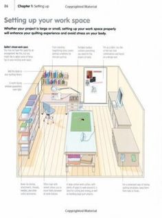 the diagram shows how to set up a work space in your home or office area