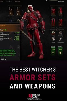 Each school in the Witcher hosts its own unique set of armaments. Here you can find most the detailed and complete looking sets of armor and weapons. #witcher3 #witcher3armorsets #gaming #armorsetsandweapons #videogames #gaminggear #witcher3gear #armorsets #weapons #witcher3weapons #unleahthegamer Witcher 3 Armor Sets, Witcher 3 Armor, The Witcher Game, Best Armor, Suit Of Armor, Horse Saddles, Armors