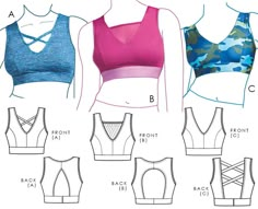 24 Bra & Bralette Sewing Patterns (8 FREE!) Sports Bra Pattern Free, Free Sports Bra Sewing Pattern, Wireless Bra Pattern, Sports Bra Sewing Pattern, Diy Bra Pattern, Bralette Sewing Pattern, Sewing Activewear, Bra Patterns, Sewing Bras