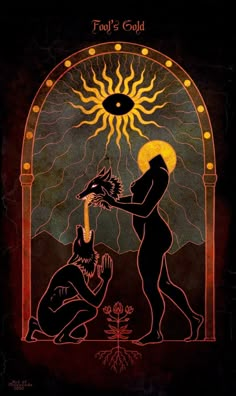 an image of a woman and a man in front of a sun