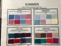 House Of Colour True Summer, Soft Natural True Summer, Sweet Pea Summer Color Palette Outfits, Brown Summer Color Palette, Hoc Dark Summer, Soft Summer Dark Colors, Sweet Pea Summer Color Palette, House Of Color Dark Summer