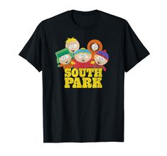 PRICES MAY VARY. Eric, Kenny, Kyle, Stan, & Butters Officially Licensed Comedy Central Product Lightweight, Classic fit, Double-needle sleeve and bottom hem Kenny And Cartman, Trey Parker, Best Bud, Comedy Central, Great T Shirts, Satire, South Park, Favorite Shirts, Text Color