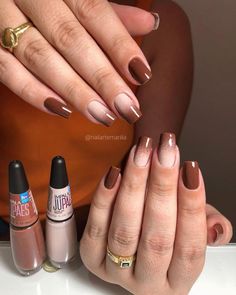 Brown Acrylic Nails, Minimal Nails Art, Hippie Nails, Classy Nail Designs, Gel Acrylic Nails, Pretty Nail Art