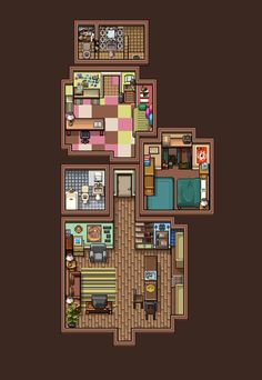 an overhead view of a floor plan for a house