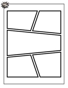 a black and white drawing of a rectangle shape with three intersecting lines in the middle