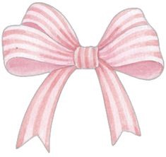 a pink and white striped bow on a white background