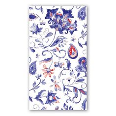 Michel Design Works Paper Hostess Napkins - Paisley & Plaid (Paisley) - FreeShippingAllOrders.com Packing Folding, Blue Color Palette, Foaming Hand Soap, Blue Colour Palette, Guest Bath, Paper Napkins, Red White And Blue, Blue Plaid, 20 Cm