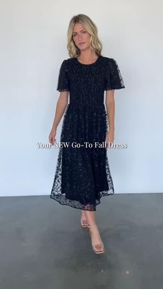 Versatile, elegant, and topped with a stunning embroidered tulle overlay — she’s the ultimate fall dress for every special occasion🖤 Shop our brand NEW Cara Embroidered Midi Dress | Black now🛍️✨ Event Dress, Embroidered Midi Dress, Midi Dress Black, Embroidered Tulle, Fall Dress, Summer Weddings, Event Dresses, Party Event, Black Midi Dress