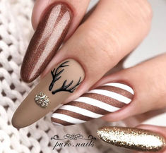 Nail Designs November, Mom Nails, Deer Nails, Nails Lips, Enhance Beauty, Nails Designer, Christmas Gel Nails, Her Nails, Nail Stuff