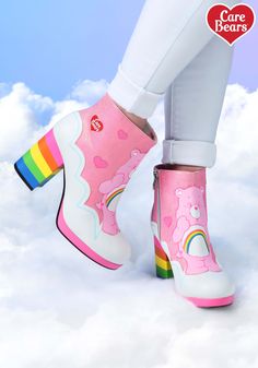 Care Bears Cheer Bear Women's Ankle Boots | Care Bears Shoes Care Bears Cheer Bear, Gay Pride Gifts, Women's Ankle Boots, Size 11 Heels, Cute Boots, Canvas Shoes Women