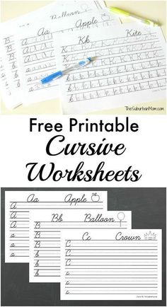 the free printable cursive worksheets for kids