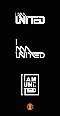 the logos for united and i am united are shown in white on black, which is also