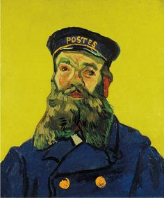 a painting of a man with a beard wearing a blue uniform