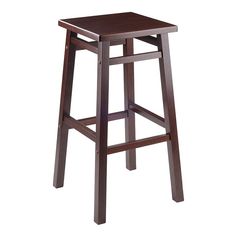 a wooden stool on a white background with no one in it's place to sit