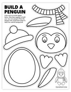 the printable penguin paper doll is ready to cut out