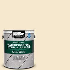 behr premium solid color waterproofing stain and sealer for exterior paint, brown