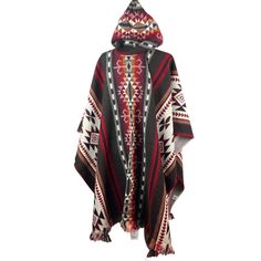 Stay cozy and fashionable this season with our fall apparel, perfect for layering over any outfit. Don't miss out on the must-have item of the season - the alpaca poncho! - Very soft and warm- Large and long perfect for the coldest wintertime- Lightweight cape- Comfortable shawl- With fringes and geometric patterns - Made of alpaca wool and acrylicMeasurements: Length from shoulder to bottom: 39 inches + 1 inch fringesWidth from left to right: 48 inchesCare instructions:- Hand wash in cold water Cozy Winter Poncho For Cold Weather, One Size Winter Poncho For Cold Weather, Casual Alpaca Poncho For Winter, Hooded Winter Poncho One Size, Winter Hooded Poncho One Size, Red Oversized Poncho For Winter, Oversized Red Poncho For Winter, Cozy Alpaca Poncho For Winter, Alpaca Shawl Outerwear For Winter