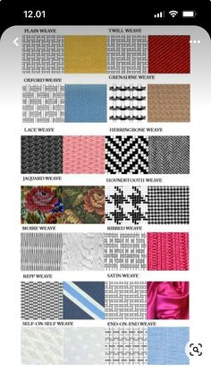 an iphone screen showing different types of knits and crochet patterns on it