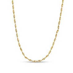 This 0.8mm diamond-cut hollow twisted link chain necklace fashioned in 14K gold measures 18.0 inches in length and secures with a spring-ring clasp. Elegant Gold Diamond Cut Rope Chain Necklace, Elegant Gold Diamond-cut Rope Chain Necklace, Elegant 14k Gold Tarnish Resistant Rope Chain Necklace, Jewelry Styles, Peoples Jewellers, Necklace Clasps, Necklace Chain Lengths, Link Chain Necklace, Refined Style