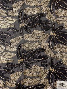 SKU: 12229 Content: 100% Polyester Color: Gold / Black Width: 46 inches This fabric is a last cut and no longer in production. Once sold out, we are unable to get more. Black Festive Fabric, Elegant Black Party Fabric, Fashion Fabric, Black Design, Leaf Design, Fabric By The Yard, Black Fabric, Gold Black, Chiffon