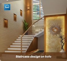 staircase, interior, koloapp, homedecor, wall, kerala Stair Case Wall Design, Staircase Wall Design Modern, Staircase Wall Design, Home Stairs, Staircase Designs, Staircase Railing Design