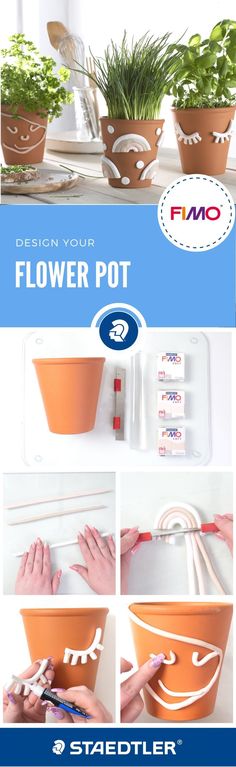 the instructions for making flower pots with scissors