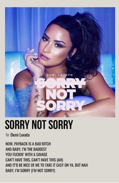 the poster for sorry not sorry featuring an image of a woman with her hand on her face