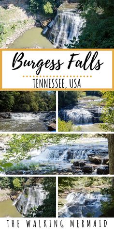 the falls in tennessee with text overlaying it that reads, business falls tennessee usa