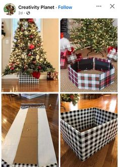 Fake Christmas Presents Decor, Cozy Christmas Decor, Wooden Christmas Decorations, Christmas Tree Inspiration, Indoor Christmas Decorations, Easy Christmas Diy, Christmas Gift Baskets