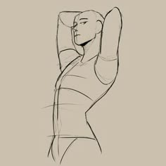 a drawing of a woman with her arm raised