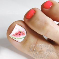 78 Toe Nail Designs To Keep Up With Trends Nails With Watermelon, Fall Toe Nails, Yellow Nail Art, Pretty Toe Nails, Summer Toe Nails, Floral Nail Art, White Nail Designs, New Nail Art, Toe Nail Designs