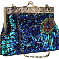 New Unique Little Beaded 20s Style Bag Will Hold Essentials And Sparkle. It Seems To Change Between Blue , Teal And Green Constantly When Reflects Off All The Sequins And Dark Rainbow Ab Beads Will Fit Most Phones And A Compact, Lipstick, Credit Cards And A Few Other Things You Need To Touch Up Your Makeup. 8.5" X 5.5 X 1.5" Long Detachable Bronze Color Chain Strap Retro Metal Push Lock Closure Perfect For Special Occasions Like Weddings , Parties , 1920s Theme Or Costume , Date Nights , Festiva Peacock Clutch, Peacock Purse, Wedding Clutch Purse, Sequin Handbag, Clutch Bag Wedding, Sequin Clutch, Party Handbags, Embroidered Handbag, Beaded Evening Bags