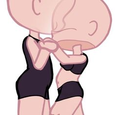 a woman in black and pink shorts with her hand on her face as if she is kissing someone's cheek