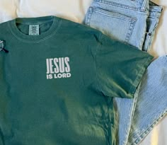 Church Tshirt Designs, Christian T Shirt, Church Tshirts, Jesus Clothes, Christian Shirts Designs, Faith Tees, Jesus Shirts, Jesus Is Lord, Camping Shirt