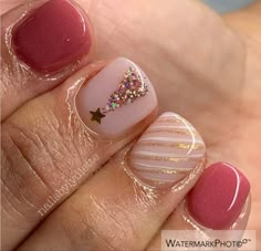 Gel Nails Cute, Short Natural Nails, Christmas Gel, Christmas Gel Nails, Cute Gel Nails, Her Nails, Shellac Nails, Nails Cute, Dipped Nails