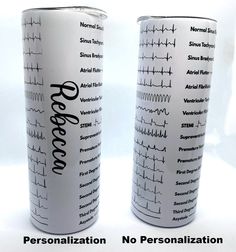 two personalized tumbles are shown with the names of different medical devices on them