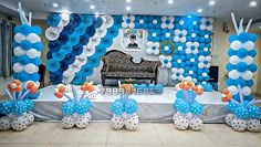 #Nandyalevents Simple Balloon Decoration, Balloon Design For Birthday, Stage Decoration Photos, First Birthday Decorations Boy, Birthday Decoration Items, Leaf Decor Wedding, Bday Decoration, Naming Ceremony Invitation, Grad Decor