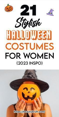 a woman wearing a witches hat and holding a jack - o'- lantern in front of her face