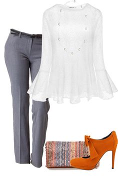 work fall 3 — Outfits For Life Light Gray Pants Outfit Work, Date Outfits Plus Size, Light Gray Pants Outfit, Gray Pants Outfit, Pants Outfit Work, Casual Work Attire, Necklace Combo, Look Office, Professional Work Outfit