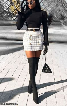 Boujee Outfits, Winter Skirt Outfit, Pinterest Fashion, Dope Outfits, Winter Outfits Women, Outfit Idea, Street Fashion