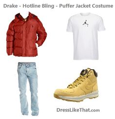 Drake Hotline, Hotline Bling, Golden Goose Sneaker, Drake, Halloween Costumes, Puffer, Halloween