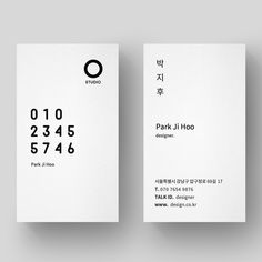 the business card is designed to look like it has numbers and symbols on it's side