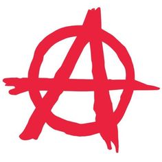 the anarchy symbol is shown in red