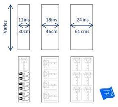 the size and width of an open door with measurements for each section in front of it