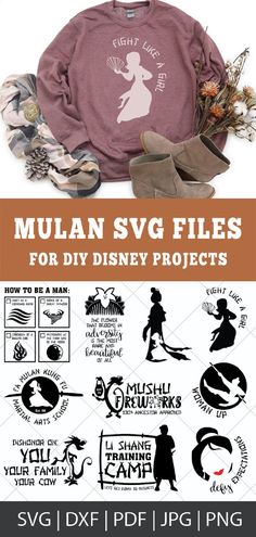 the mulan svg files for diy disney projects are available on this page