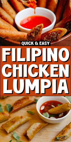 the cover of quick and easy filipino chicken lupica, with dipping sauce