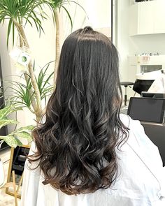 Build Perm Korean, Digi Perm Long Hair, C Curl Perm Korean Long Hair, Korean Perms Women, Digital Wave Hair, Permed Hairstyles Long Hair