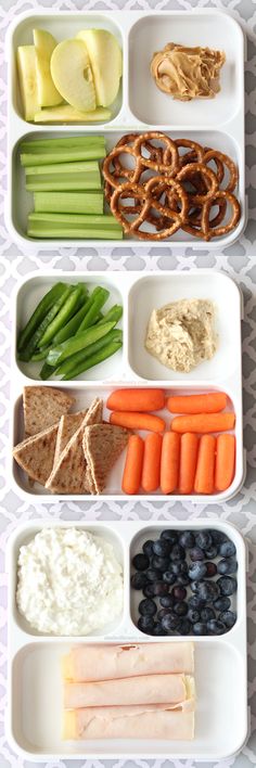 an open lunch box with different foods in it and the words healthy eating written below