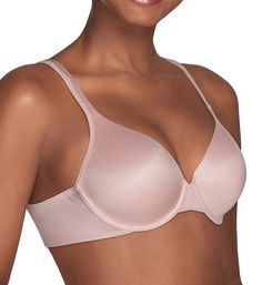 Fantastic everyday bra with no-show cups that provide great coverage and still let you wear plunge and low-cut necklines! Contour/t-shirt underwire cups have light stretch padding for a great rounded shape and adaptable no-show coverage. Patterned mesh cup overlay lies flat under clothing. Bandless front is more comfortable for short-waisted women. Plunge neckline is perfect for low-cut fashions. Center - wide, arched triangle panel. Microfiber sides and back have patterned mesh exteriors with s Vanity Fair Bras, Short People, Comfortable Bras, Plunge Neckline, Everyday Bra, Underwire Bra, Plunging Neckline, Vanity Fair, Cut And Style